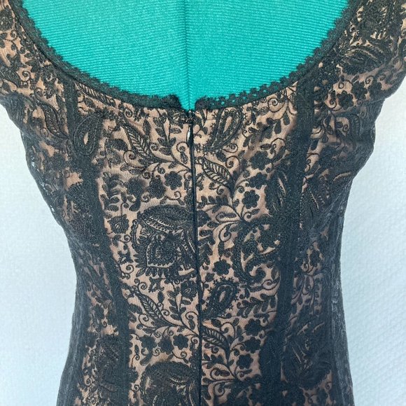 Nanette Lepore Black Lace Dress with Nude Underslip sz 2 NWT - Picture 7 of 12
